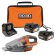 RIDGID 18V (2) 4.0 Ah Batteries and Charger Kit with 18V Cordless Hand Vacuum