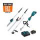 Makita 18V LXT Brushless Couple Shaft Power Head Kit w/String Trimmer, Pole Saw & Articulating Hedge Trimmer Attachments 4.0Ah