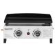 Royal Gourmet Portable 17 in. 2-Burner Tabletop Propane Gas Griddle Grill, 17,000 BTU, Outdoor Cooking, Black & Silver