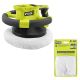 RYOBI ONE+ 18V Cordless 10 in. Variable Speed Random Orbit Buffer (Tool Only) with 8 in. - 10 in. Buffing Bonnet Set (2-Piece)