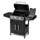 Karl home 3-Burner Portable Propane Gas Grill in Black with Side Table