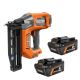 RIDGID 18V Brushless Cordless 16-Gauge 2-1/2 in. Straight Finish Nailer with 18V 8.0 Ah Max Output EXP Battery (2-Pack)