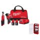 Milwaukee M12 FUEL 12V Li-Ion Cordless 3/8 in. Ratchet & 1/4 in. Impact Driver Combo Kit (2-Tool) w/Batteries, Charger & Bit Set