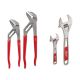 Milwaukee 10 in. and 12 in. Smooth Jaw Pliers Set with 6 in. and 10 in. 2-Piece Adjustable Wrench Set (4-Pack)
