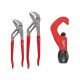 Milwaukee 10 in. and 12 in. Smooth Jaw Pliers Set with 1 in. Constant Swing Copper Tubing Cutter (3-Piece)