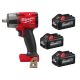 Milwaukee M18 FUEL 18V Lith-Ion Brushless Cordless Mid Torque 1/2 in. Impact Wrench w/(3) High Output Battery Pack 6.0Ah
