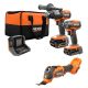 RIDGID 18V Brushless Cordless 2-Tool Combo Kit w/ (2) Batteries, Charger, Bag, & 18V Brushless Multi Tool