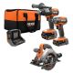 RIDGID 18V Brushless Cordless 2-Tool Combo Kit w/ (2) Batteries, Charger, Bag & Subcompact Brushless 6-1/2 in Circular Saw