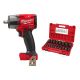 Milwaukee M18 FUEL Gen-2 18V Li-Ion Brushless Cordless Mid Torque 1/2 in. Impact Wrench w/Friction Ring & SAE Socket Set (19-Pc)