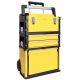 Big Red Stackable Portable Metal Tool box Organizer with Wheels and 2-Drawers, Yellow