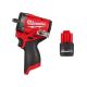 Milwaukee M12 FUEL 12V Lithium-Ion Brushless Cordless Stubby 3/8 in. Impact Wrench with M12 CP High Output 2.5 Ah Battery Pack