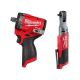 Milwaukee M12 FUEL 12V Lithium-Ion Brushless Cordless Stubby 1/2 in. Impact Wrench with M12 FUEL 3/8 in. Ratchet (2-Tool)