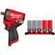Milwaukee M12 FUEL 12V Li-Ion Brushless Cordless Stubby 1/2 in. Impact Wrench w/SAE & Metric Lug Nut Impact Socket Set (5-Pc)