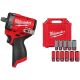 Milwaukee M12 FUEL 12V Li-Ion Brushless Cordless Stubby 1/2 in. Impact Wrench w/SAE & Metric Lug Nut Impact Socket Set (11-Pc)