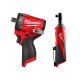Milwaukee M12 FUEL 12V Lithium-Ion Brushless Cordless Stubby 1/2 in. Impact Wrench with Pin Detent with M12 3/8 in. Ratchet