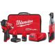 Milwaukee M12 FUEL 12V Li-Ion Brushless Cordless Stubby 1/2 in. Impact Wrench Kit w/(2) Batteries & 3/8 in. Ratchet