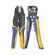 Lukyamzn AWG 22-10 Ratchet Wire Crimper Tool with AWG 24-10 Automatic Wire Stripper for Heat Shrink Connectors, Blue and Yellow