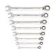 GEARWRENCH SAE 90-Tooth Reversible Combination Ratcheting Wrench Set (8-Piece)