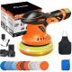 Saker Cordless Buffer Polisher, 6 in. Fast Charging Portable Car Polishing Kit(Orange, 2 Batteries)