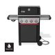 Weber Spirit E-435 4-Burner Natural Gas Grill in Black with Side Burner
