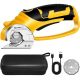 SakerPlus Cordless Electric Scissors, 4-Volt Rechargeable Power Rotary Cutter with Safety Lock and LED Light with Carrying Case