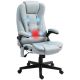 HOMCOM 6-Point Vibrating Polyester Massage Office Chair with Lumbar Heat, Light Gray