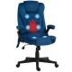 HOMCOM 6-Point Vibrating Polyester Massage Office Chair with Lumbar Heat, Dark Blue