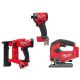 Milwaukee M18 FUEL 18V Lith-Ion Brushless Cordless 18-Gauge 1/4 in. Narrow Crown Stapler with Jig Saw, & Impact Driver