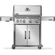NAPOLEON Rogue PRO 525 4-Burner Propane Gas Grill in Stainless Steel with Infrared Side Burner and Stainless Steel Cooking Grids