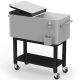 Karl home Silver Gray 80 Qt. Double-Tray Rolling Cooler
