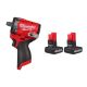 Milwaukee M12 FUEL 12V Lithium-Ion Brushless Cordless Stubby 1/2 in. Impact Wrench with M12 XC High Output 5 Ah Battery (2-Pack)