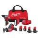 Milwaukee M12 FUEL 12-Volt Li-Ion Brushless Cordless Hammer Drill Combo Kit, Reciprocating Saw, Flood Light w/3 Batteries (3-Tool)