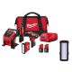 Milwaukee M12 12-Volt Lithium-Ion Brushless Cordless Combo Kit with M12 ROVER Service and Repair Flood Light w/ USB Charging