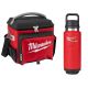 Milwaukee 21 Qt. Soft Sided Jobsite Lunch Cooler with PACKOUT Red 36 oz. Insulated Bottle with Chug Lid