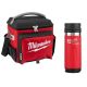 Milwaukee 21 Qt. Soft Sided Jobsite Lunch Cooler with PACKOUT Red 18 oz. Insulated Bottle with Sip Lid