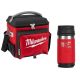 Milwaukee 21 Qt. Soft Sided Jobsite Lunch Cooler with PACKOUT Red 12 oz. Insulated Bottle with Sip Lid