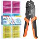 Lukyamzn 1.46 in. Ratcheting Wire Crimper Tool Kit with (160 PCS) Heat Shrink Butt Connector for Heat Shrink Connector in Orange