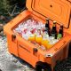 Gilati Orange 55 qt. Portable Chest Cooler, Leak-Proof Outdoor Insulated Cooler with Handle and Wheels for Camping, Beach, Boat