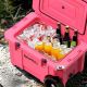 Gilati Pink 55 qt. Portable Chest Cooler, Leak-Proof Outdoor Insulated Cooler with Handle and Wheels for Camping, Beach, Boat