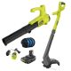 RYOBI ONE+ 18V Cordless String Trimmer/Edger and Blower/Sweeper Combo Kit & 3 Pack. 065 Line w/ 2.0 Ah Battery & Charger