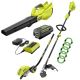 RYOBI 40V Cordless Attachment Capable String Trimmer, 550 CFM Blower, Edger &. 080 Pre-Cut Line w/ 4.0 Ah Battery & Charger