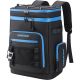 Misopily 31.7 qt. Large Waterproof Insulated Soft-Side Cooler Backpack for Camping, Picnic and Travel in Black Blue