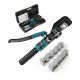 Ahfiwaso 12 in. Hydraulic Crimping Tool Kit with Crimping Range 12-2/0 AWG, 9 Dies, Rotatable Head and Comfortable Grip, Cyan