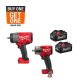 Milwaukee M18 FUEL 18V Lith-Ion Brushless Cordless 1/2 in. Impact Wrench w/ 1/2 in. Mid Torque Impact Wrench & (2) 6.0 Ah Battery