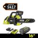 RYOBI 40V HP Brushless 16 in. Battery Chainsaw with 4.0 Ah Battery and Charger