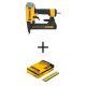 DEWALT Pneumatic 18-Gauge 1/4 in. Crown Corded Stapler and 1/4 in. x 1 in. 18-Gauge Glue Collated Crown Staple (2500 Pieces)