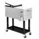 Phewnyzo 80 qt. 13.19 in. x 30.51 in. x 33.07 in. Grey Rolling Ice Chest Portable Patio Cooler Cart with Shelf with Bottle Opener