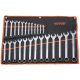VEVOR Combination Wrench Set, 25-Piece Open End Wrench Set with Roll-up Pouch, Carbon Steel Wrench Set Metric 6 mm to 32 mm