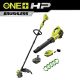 RYOBI ONE+ HP 18V Brushless Cordless Battery 15 in. String Trimmer, 510 CFM Blower & 0.080 in. Line w/4.0 Ah Battery & Charger