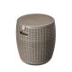 Karl home Total Capacity(qt. ) 38 qt. Outdoor Anti-Wicking Rattan Side Cooler Table Chest Cooler in Gray